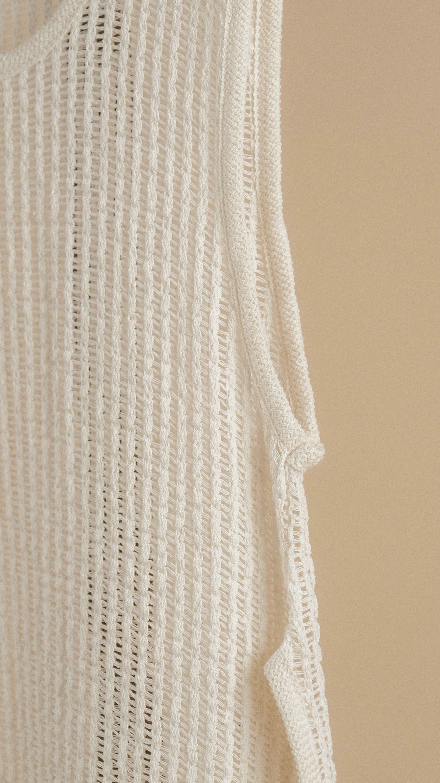 Hollow Knit Vest Dress - White