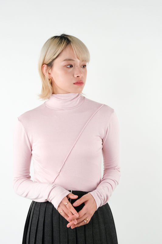 Comfortable Turtleneck Top - Pink