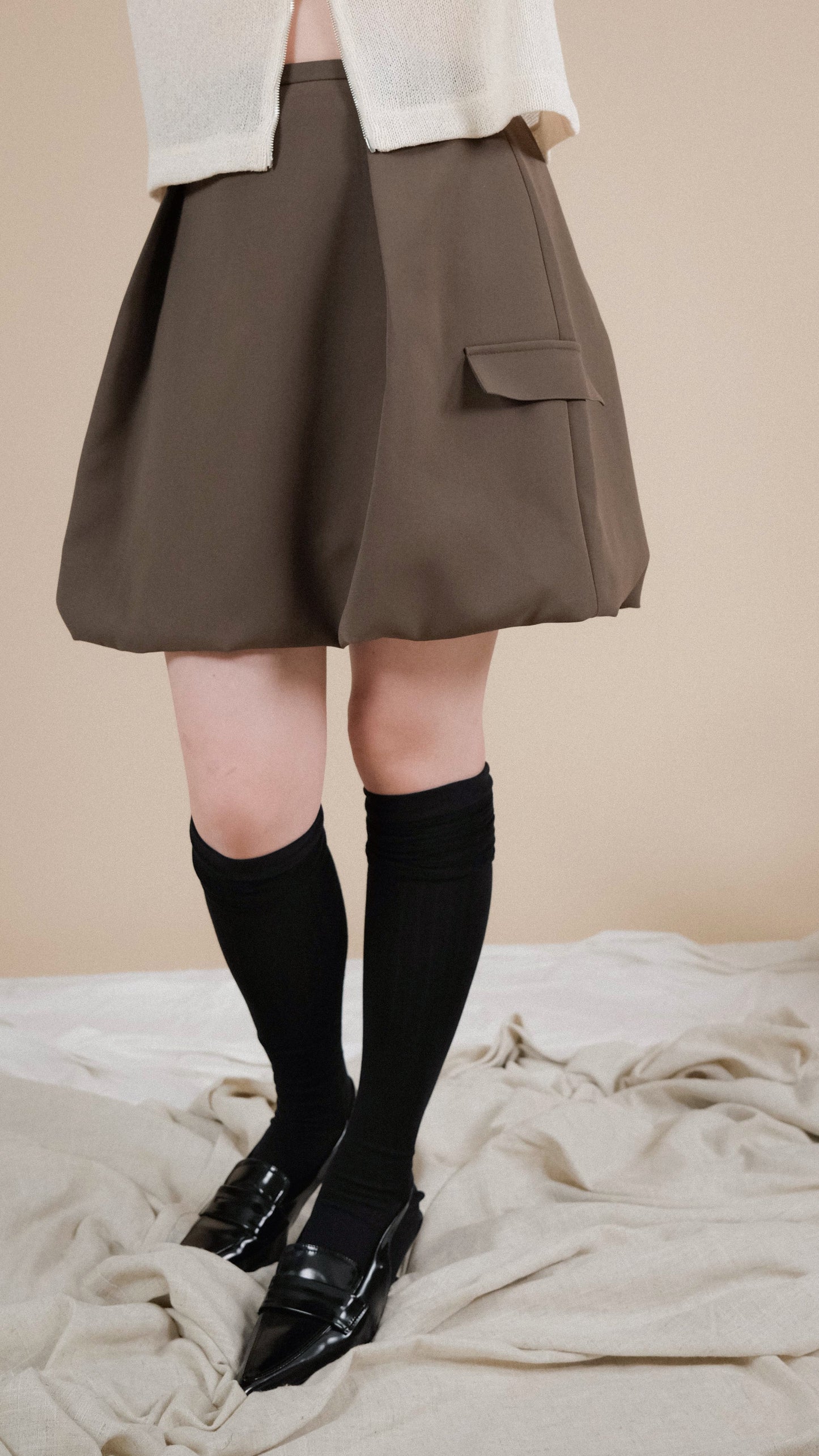 Balloon Skirt - Brown