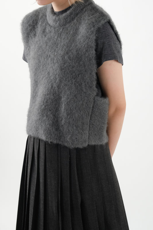 Alpaca Knit Vest - Grey